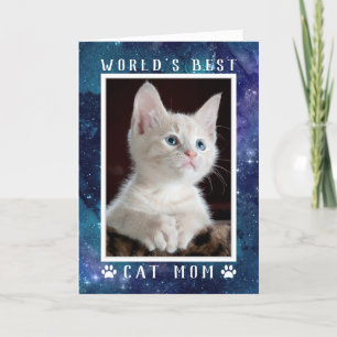 Beste Katzenmutter der Welt Foto Weltraum Benutzer Karte