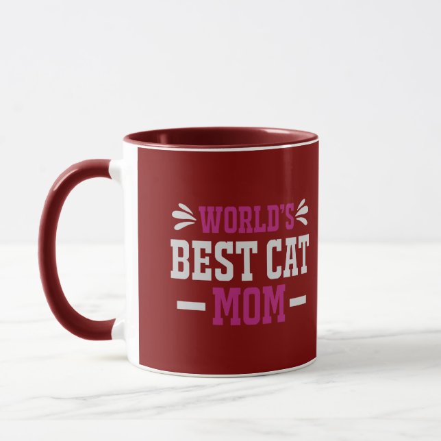 Beste Katzenmutter der Welt Modern typografisch Bu Tasse (Links)