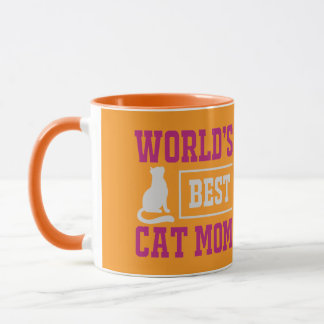 Beste Katzenmutter der Welt Orange und violette Si Tasse