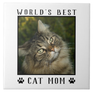 Beste Katzenmutter der Welt Pfotenabdrücke Haustie Fliese