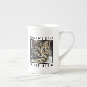 Beste Katzenmutter der Welt Pfotenabdrücke Haustie Prozellantasse