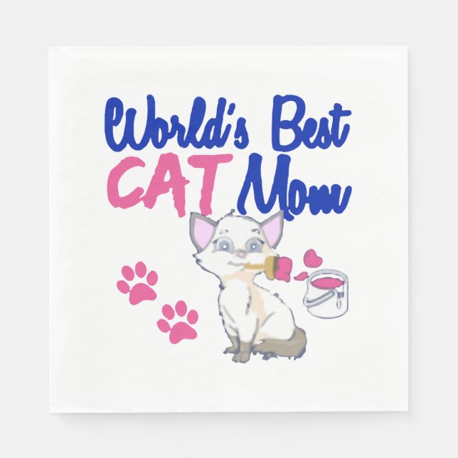 Beste Katzenmutter der Welt Serviette (Vorderseite)