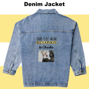 Beste Katzenmutter Foto geben den Namen gelb Jeansjacke