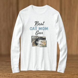 Beste Katzenmutter Foto schwarz blau T-Shirt