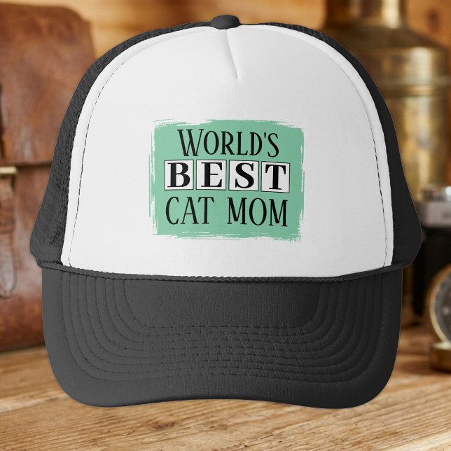 Beste Katzenmutter grün Truckerkappe (Von Creator hochgeladen)