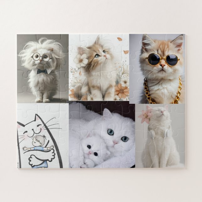 Beste Katzenmutter Haustierfoto – Personalisiert Puzzle (Horizontal)