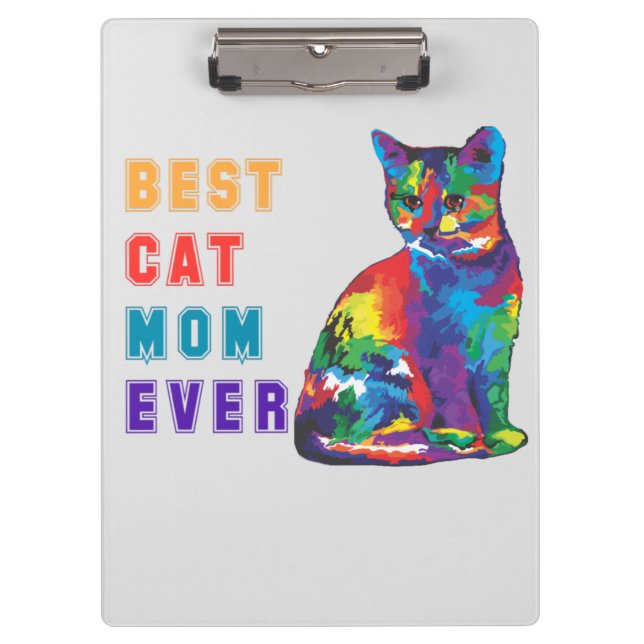 Beste Katzenmutter je Text multicolor niedlich Kat Klemmbrett (Vorderseite)