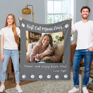 Beste Katzenmutter Pfoten Graue Tier-Foto-Fleece-D Fleecedecke