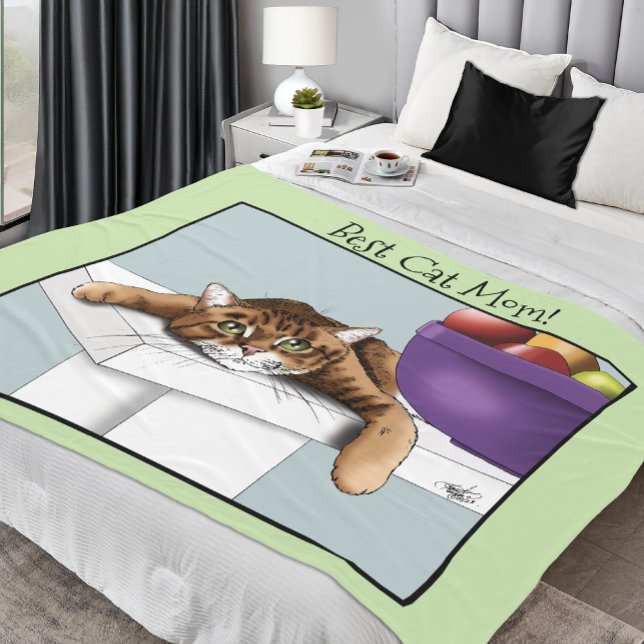 Beste Katzenmutter Süße getigerte Katze Muttertag  Fleecedecke (Von Creator hochgeladen)