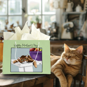 Beste Katzenmutter Süße getigerte Katze Muttertag Große Geschenktüte