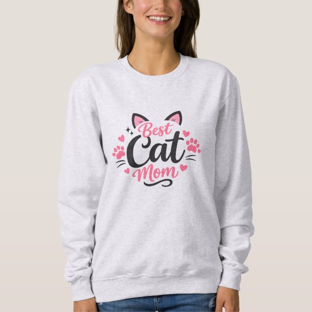 Beste Katzenmutter Sweatshirt (Vorderseite)