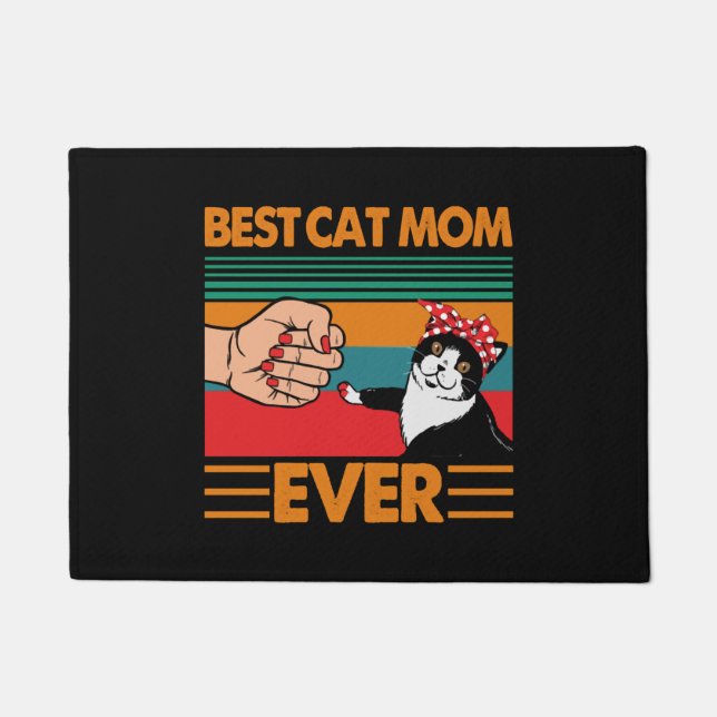 Beste Katzenmutter überhaupt Bandana Fußmatte (Vorderseite)