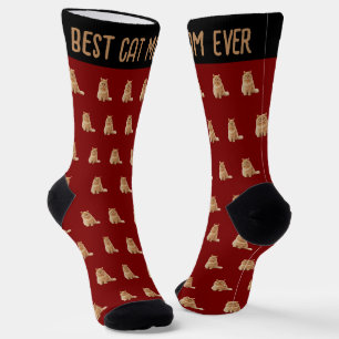 Beste Katzenmutter überhaupt Foto Burgunder Hausti Socken