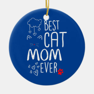 Beste Katzenmutter überhaupt Keramik Ornament
