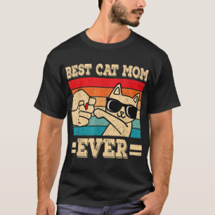 Beste Katzenmutter überhaupt Lustige Katze Retro V T-Shirt
