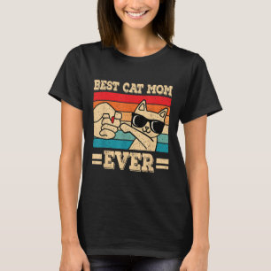Beste Katzenmutter überhaupt Lustige Katze Retro V T-Shirt