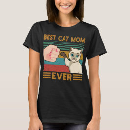 Beste Katzenmutter überhaupt Lustige Vintage Siame T-Shirt