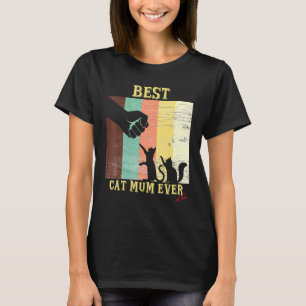 Beste Katzenmutter überhaupt Retro Vintage Fist Bu T-Shirt