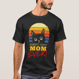 Beste Katzenmutter überhaupt Schwarze Katzenzitat T-Shirt