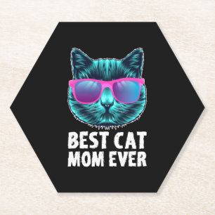 Beste Katzenmutter überhaupt Süße Lustige Brille Untersetzer