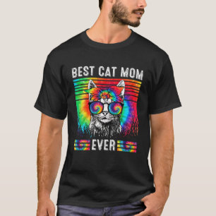 Beste Katzenmutter überhaupt Tie Dye Katzenmama Mu T-Shirt