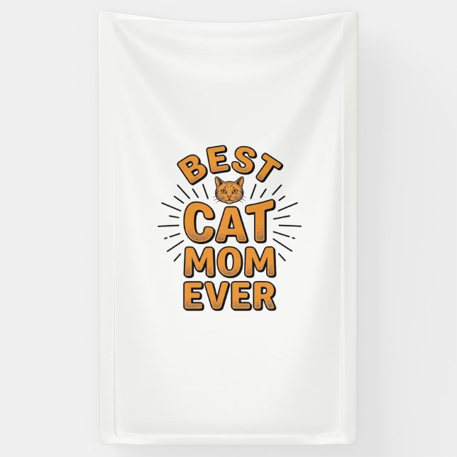 Beste Katzenmutter überhaupt Vintage-Engravingsdes Banner (Vertikal)