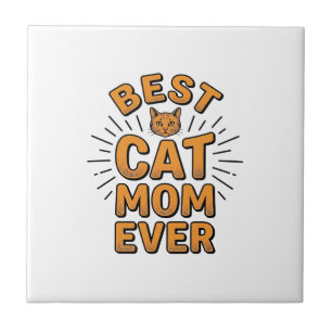 Beste Katzenmutter überhaupt Vintage-Engravingsdes Fliese