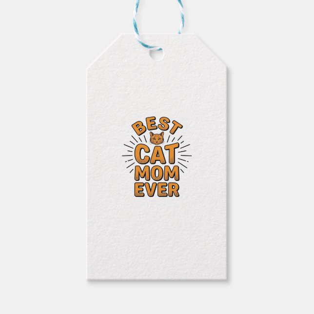 Beste Katzenmutter überhaupt Vintage-Engravingsdes Geschenkanhänger (Vorderseite)