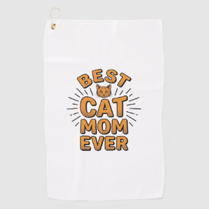 Beste Katzenmutter überhaupt Vintage-Engravingsdes Golfhandtuch