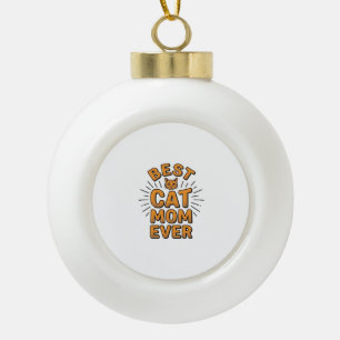 Beste Katzenmutter überhaupt Vintage-Engravingsdes Keramik Kugel-Ornament
