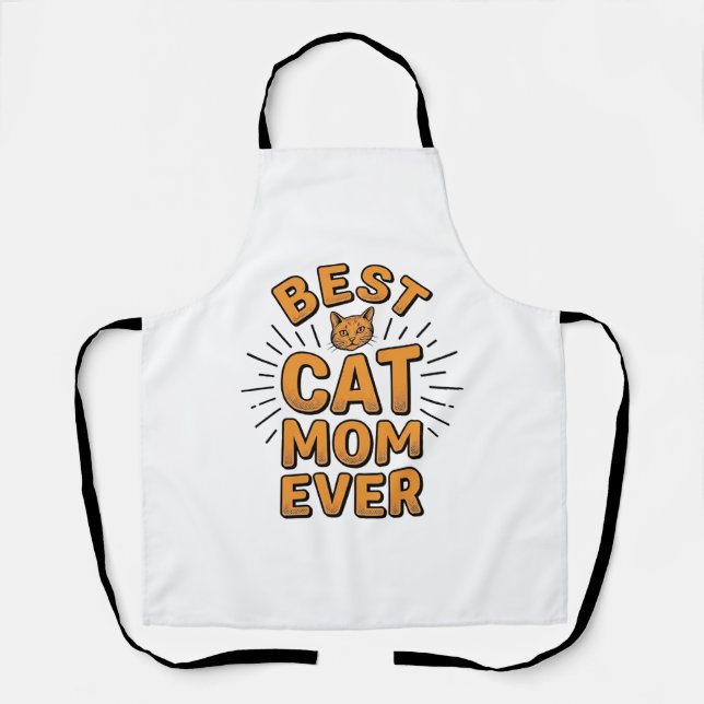Beste Katzenmutter überhaupt Vintage-Engravingsdes Schürze (Vorderseite)