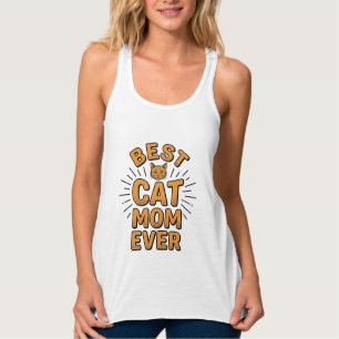 Beste Katzenmutter überhaupt Vintage-Engravingsdes Tank Top