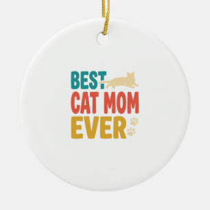 Beste Katzenmutter überhaupt Vintage Katzenliebhab Keramik Ornament