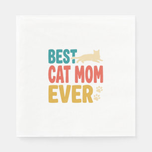 Beste Katzenmutter überhaupt Vintage Katzenliebhab Serviette