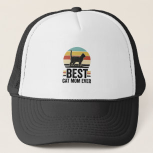 Beste Katzenmutter überhaupt Vintage schwarze Katz Truckerkappe