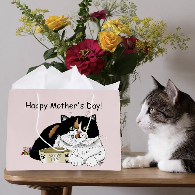Beste Katzenmutter Verwöhnte Dreifarbige Muttertag Große Geschenktüte (Von Creator hochgeladen)
