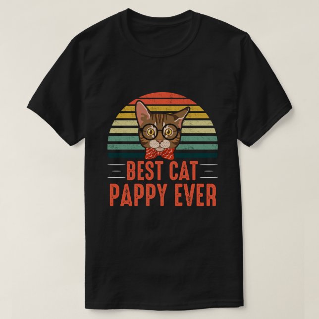 Beste KatzenpfAPPY je Retro Vintag T-Shirt (Design vorne)
