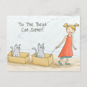 Beste Katzensitterin Postkarte