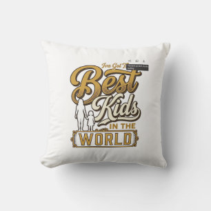 Beste Kinder der Welt Vintage-Familien-Typografie Kissen