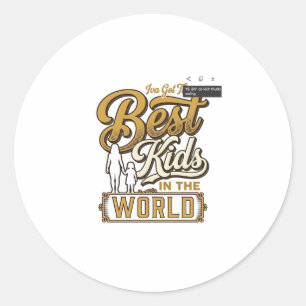 Beste Kinder der Welt Vintage-Familien-Typografie  Runder Aufkleber