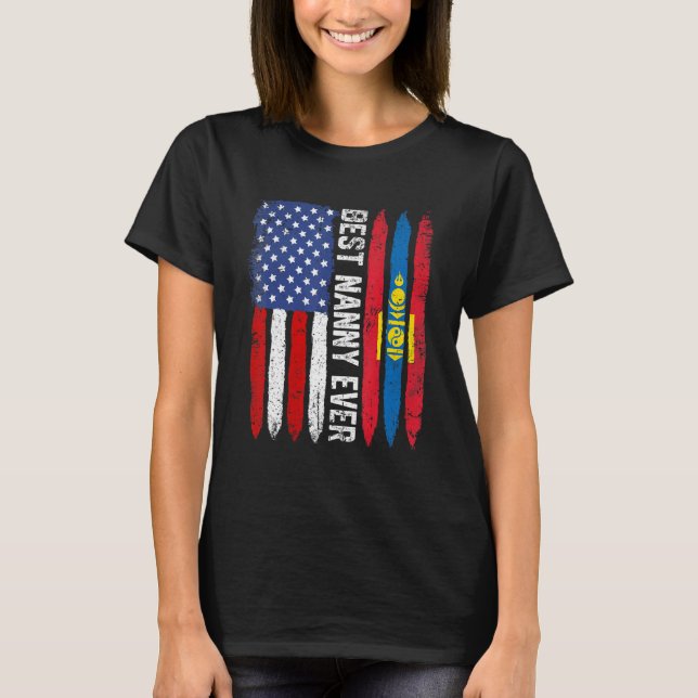 Beste Kindertagesstätte Mongolia Us Flag Ret T-Shirt (Vorderseite)
