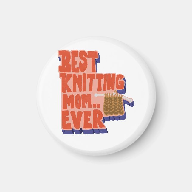 Beste Knittertechnik für Mama je Retro Vintage Typ Magnet (Vorne)