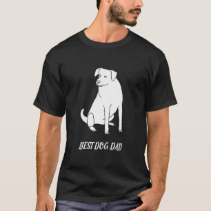 Beste Kontur des Hundes-Vaters Zeichnend Pit Bull- T-Shirt