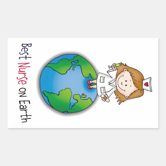 Beste Krankenschwester der Welt - Krankenpflege -  Rechteckiger Aufkleber (Vorderseite)