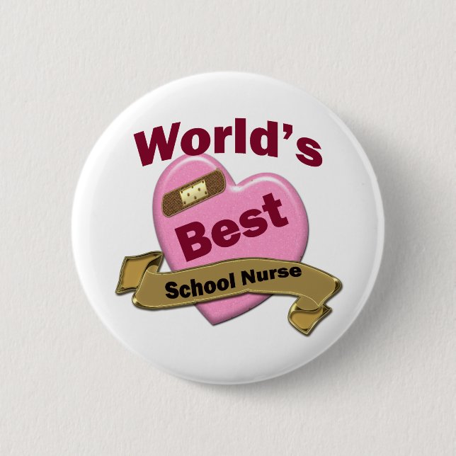 Beste Krankenschwester der Welt Schul Button (Vorderseite)