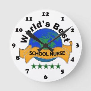 Beste Krankenschwester der Welt Schul Runde Wanduhr