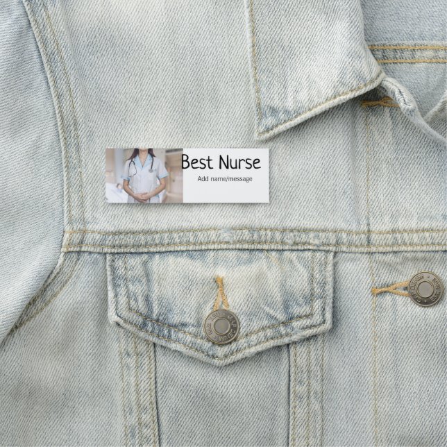 Beste Krankenschwester fügt Bildname Text ärztlich Namensschild (Beispiel)