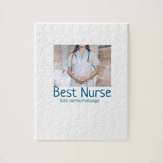Beste Krankenschwester fügt Bildname Text ärztlich Puzzle (Vertikal)