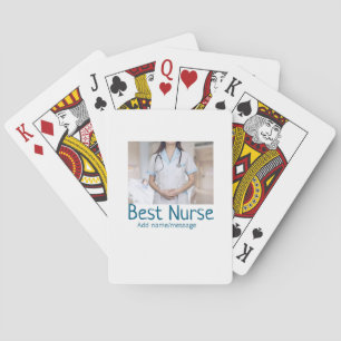 Beste Krankenschwester fügt Bildname Text ärztlich Spielkarten