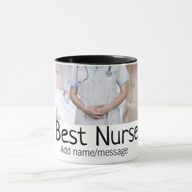 Beste Krankenschwester fügt Bildname Text ärztlich Tasse (Zentrum)